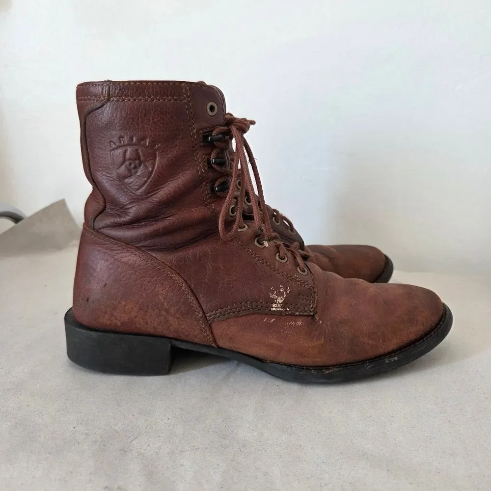 Ariat Heritage Lacer Kilter Leather Boot Mid Calf Brown Western Workwear Men 9
